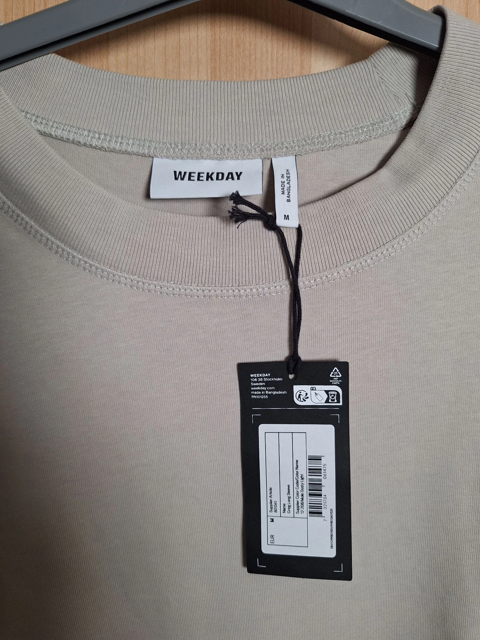 suéter casual weekday bege cinza novo com etiqueta tamanho m – photo 4